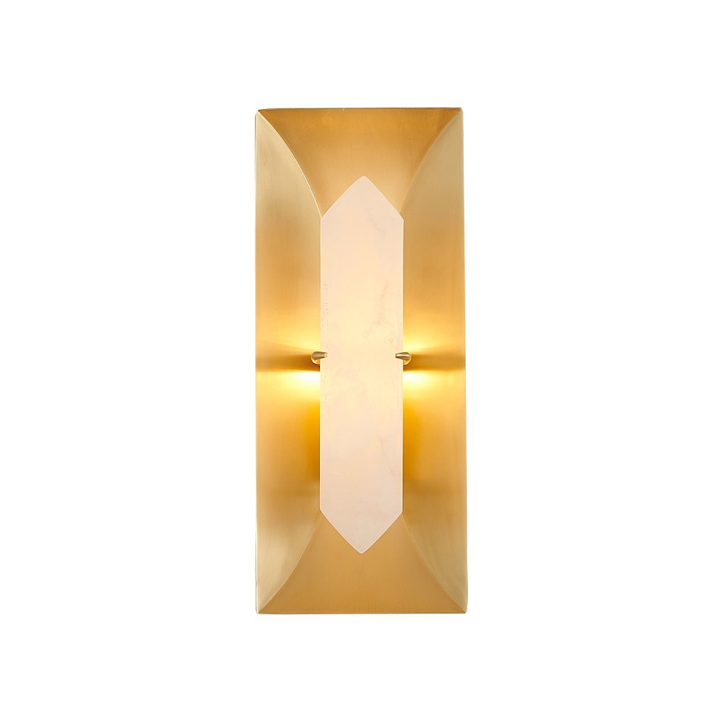 1-Light Gold Wall Sconce With A White Alabaster Stone Center. Picture 5