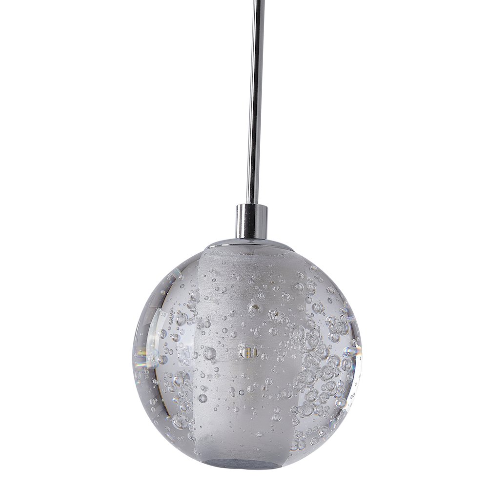 1-Light Chrome Single Pendant With A Clear Bubble Shade. Picture 4