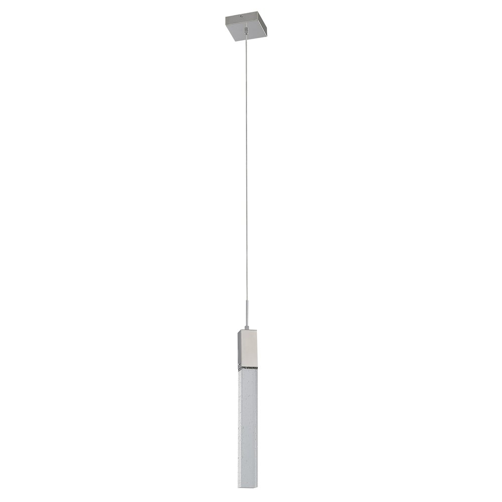 1-Light Chrome Single Pendant With A Clear Bubble Crystal. Picture 3