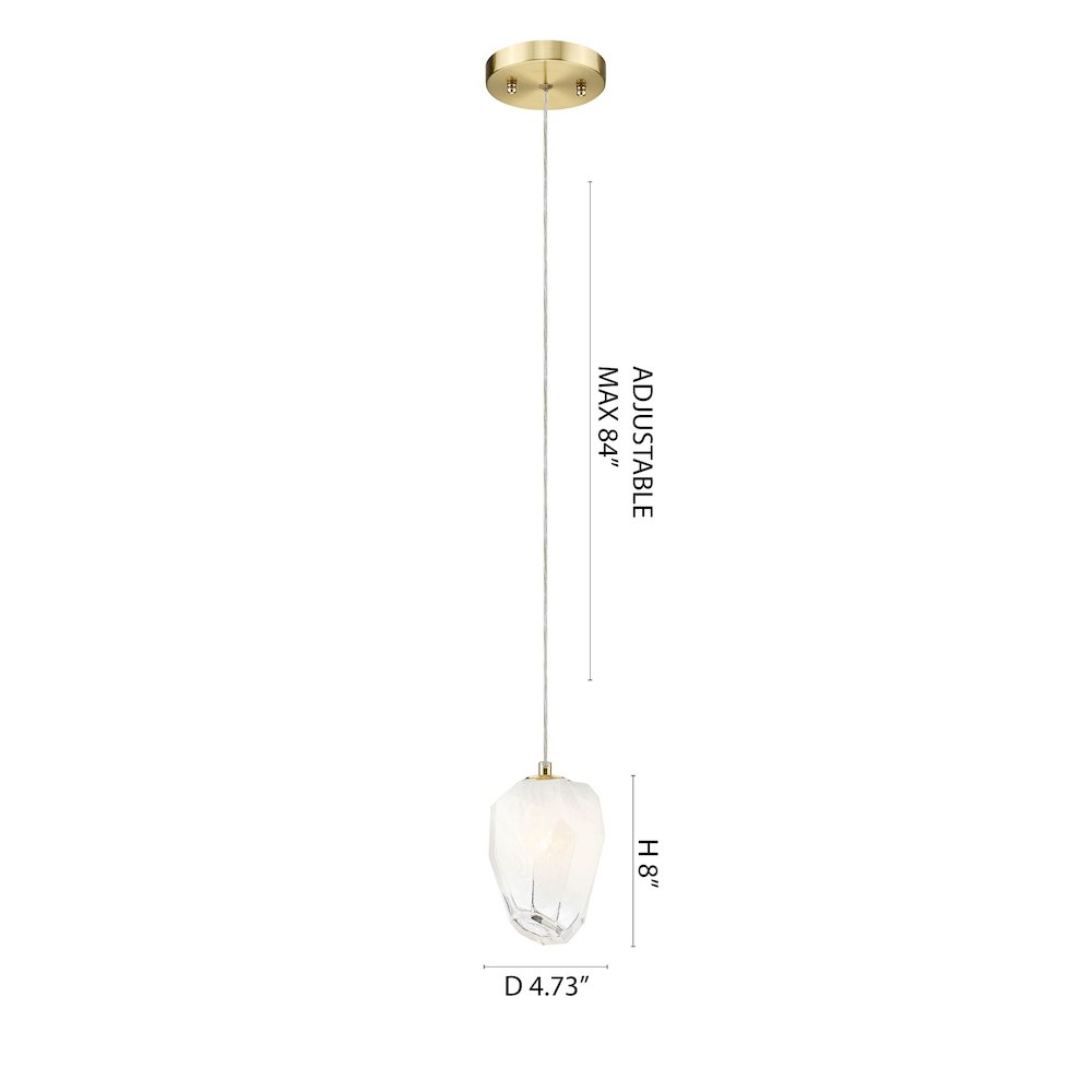 1-Light Gold Pendant With A White Glass Shade. Picture 3