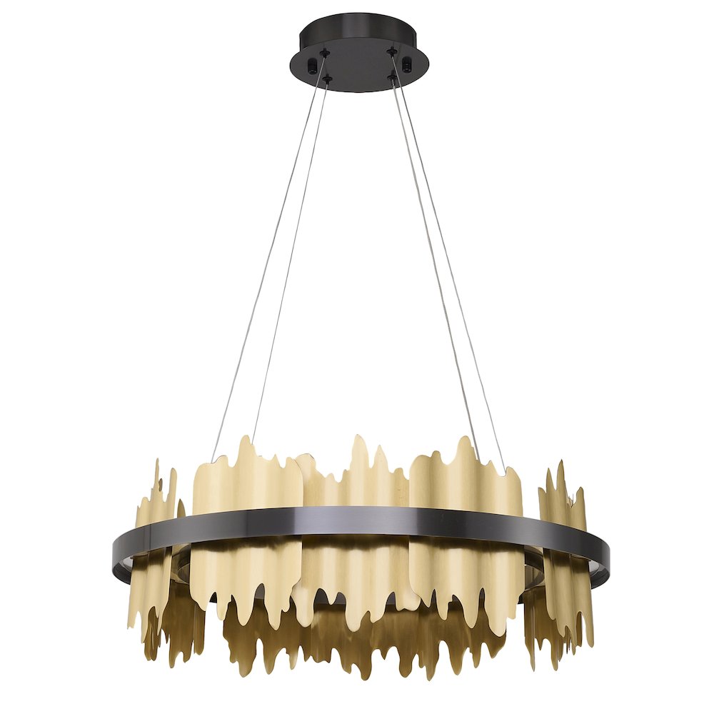 1-Light Black Stainless Steel LED Chandelier With Brass Copper. Picture 2