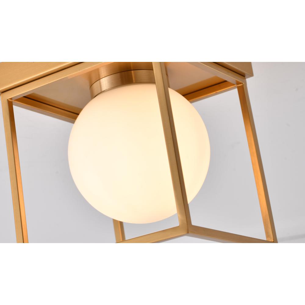Semi Flush Mount Brass Metal & Glass. Picture 3
