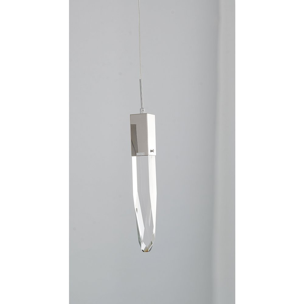 3-Light Chrome Island Lighting With A Clear iceberg Crystal. Picture 4