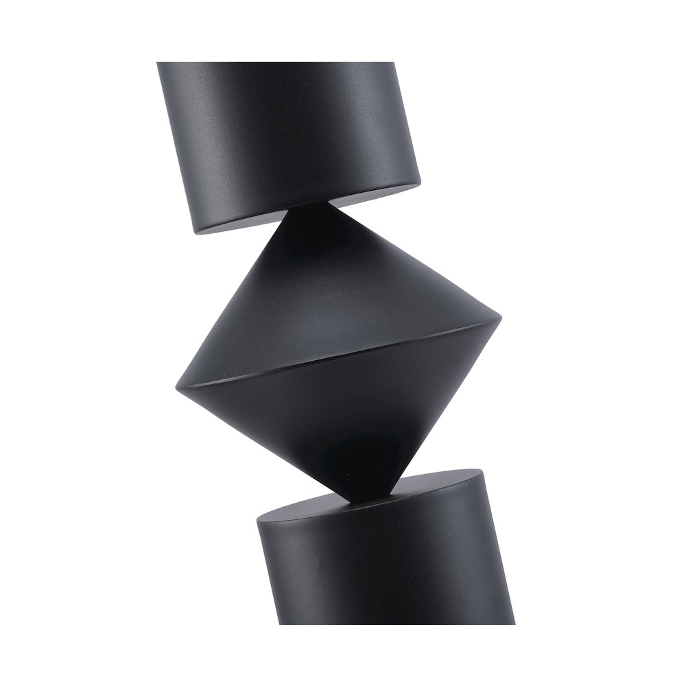 1-Light Black Iron Floor Lamp With A White Acrylic Shade. Picture 5