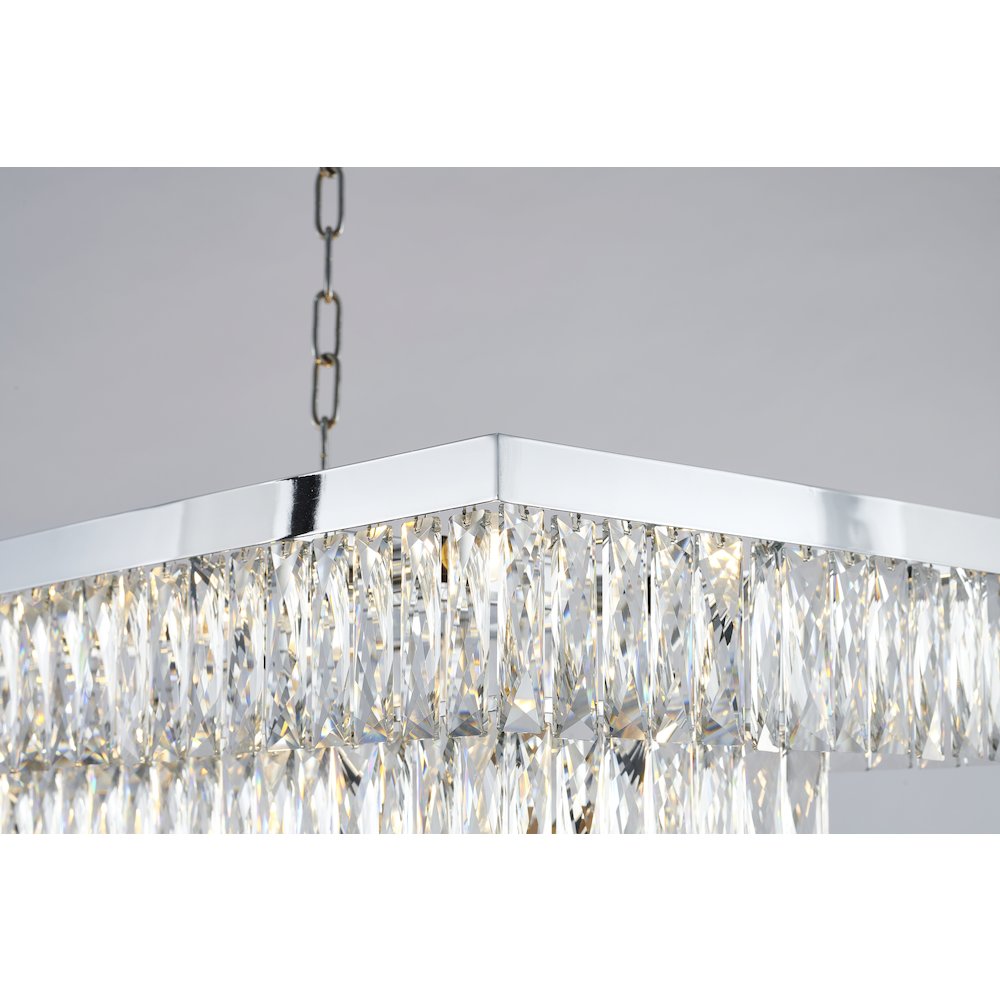 17-Light Chrome Chandelier With Clear Crystals. Picture 4