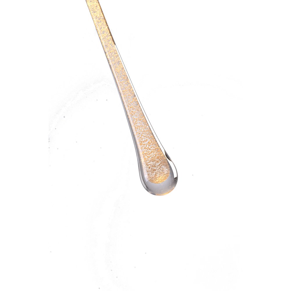 1-Light Gold Aluminum LED Pendant With A Dusted Clear Glass. Picture 4