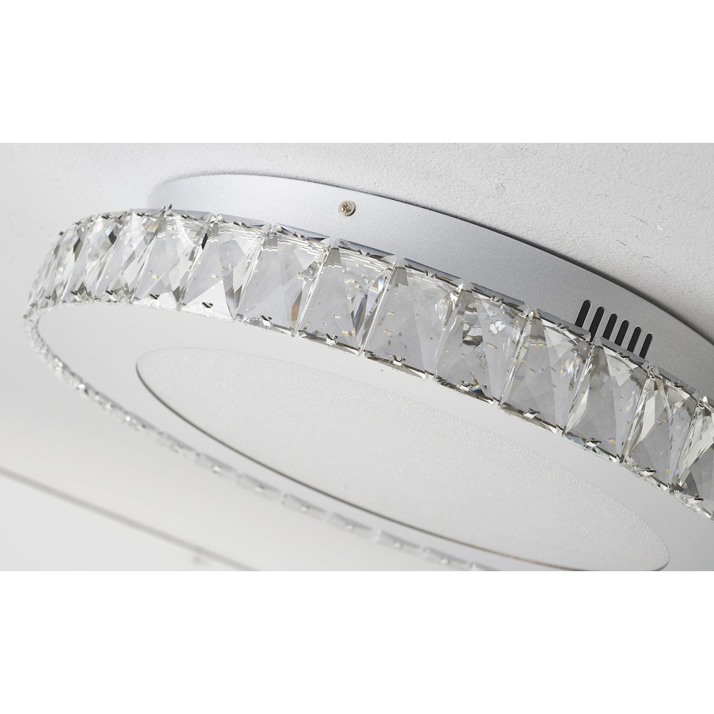 1-Light Chrome LED Chandelier With Clear Crystals. Picture 4