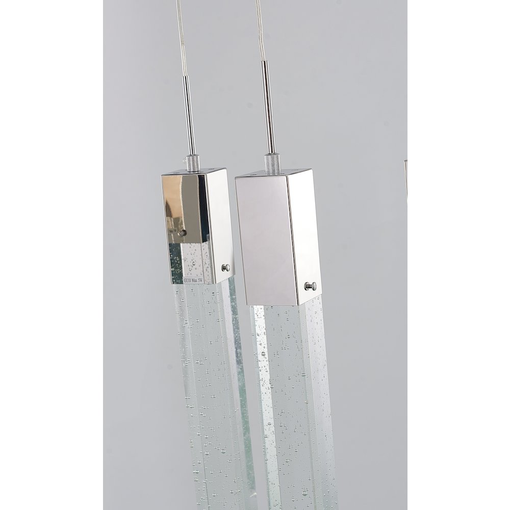 7-Light Chrome Island Lighting With A Clear Bubble Crystal. Picture 5