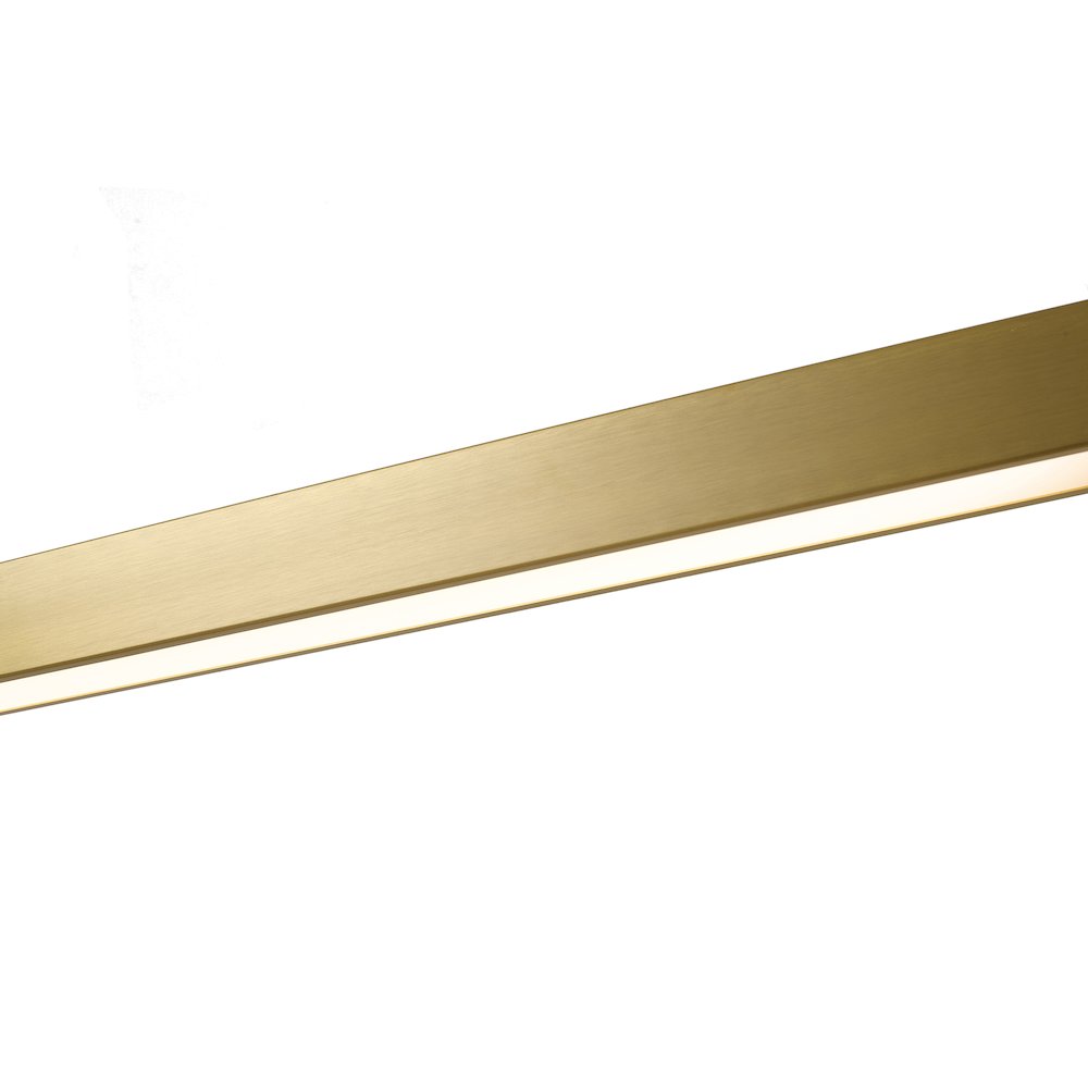 1-Light Brass LED Chandelier With A White Acrylic Diffuser. Picture 3