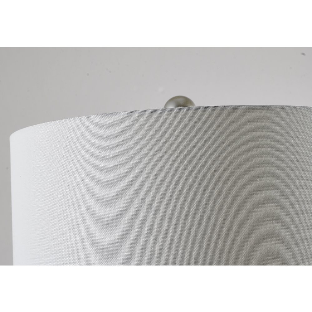 1-Light Silver Foiled Body Table Lamp With A Drum Shade. Picture 4