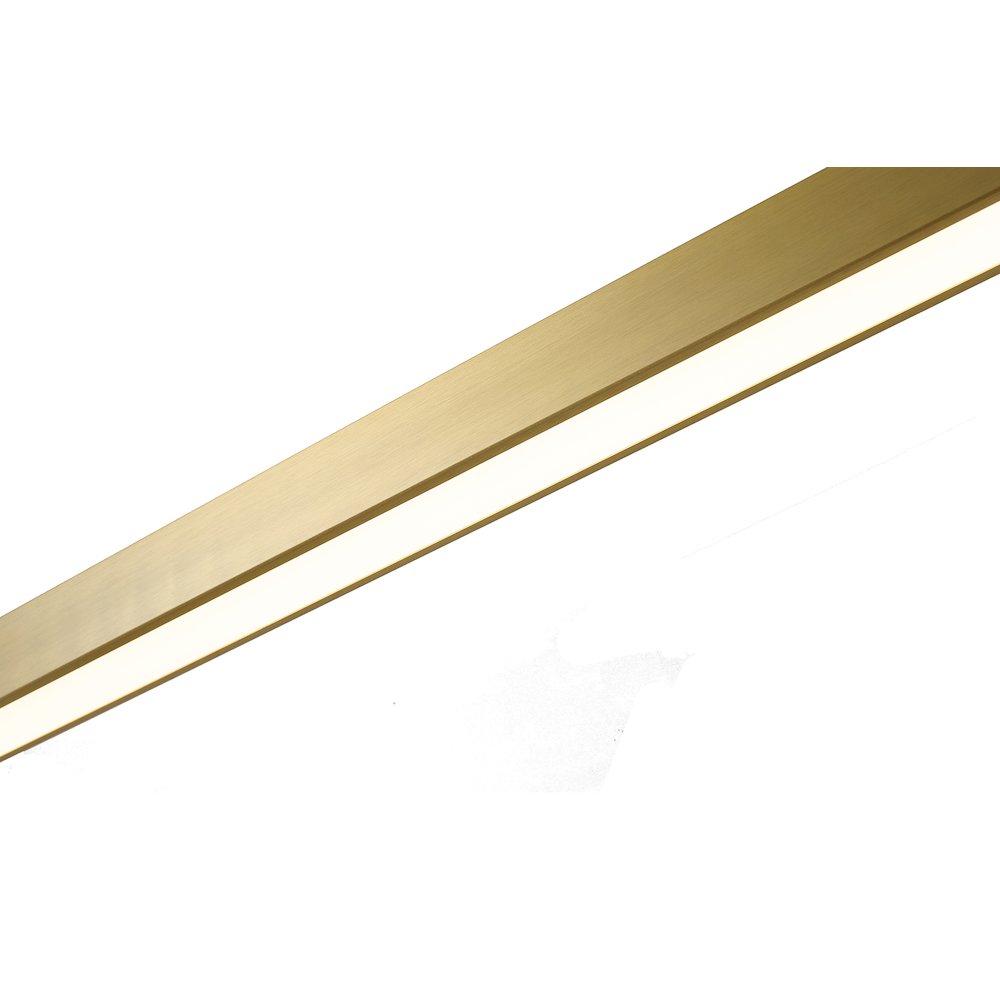 1-Light Brass LED Chandelier With A White Acrylic Diffuser. Picture 4