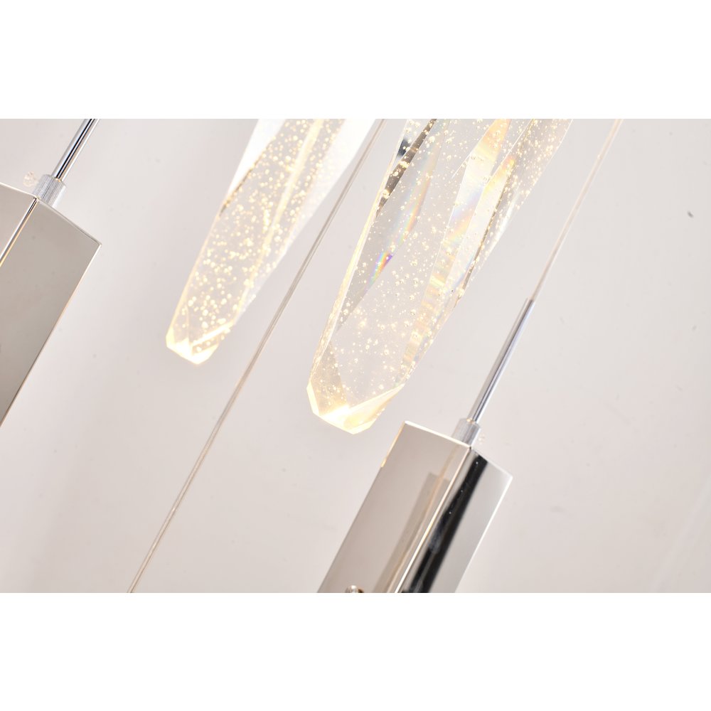 13-Light Chrome Chandelier With A Clear iceberg bubble Crystal. Picture 4