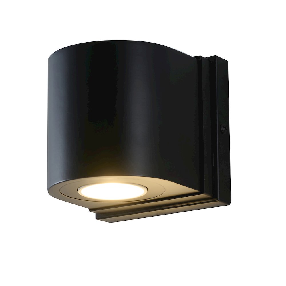 1-Light Satin Black Metal Wall Sconce. Picture 1