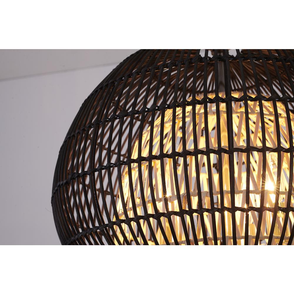 Chandelier Black Wood & Metal. Picture 3