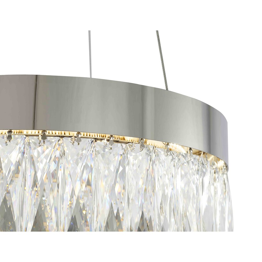 1-Light Chrome LED Chandelier With Clear Crystal Accents. Picture 4