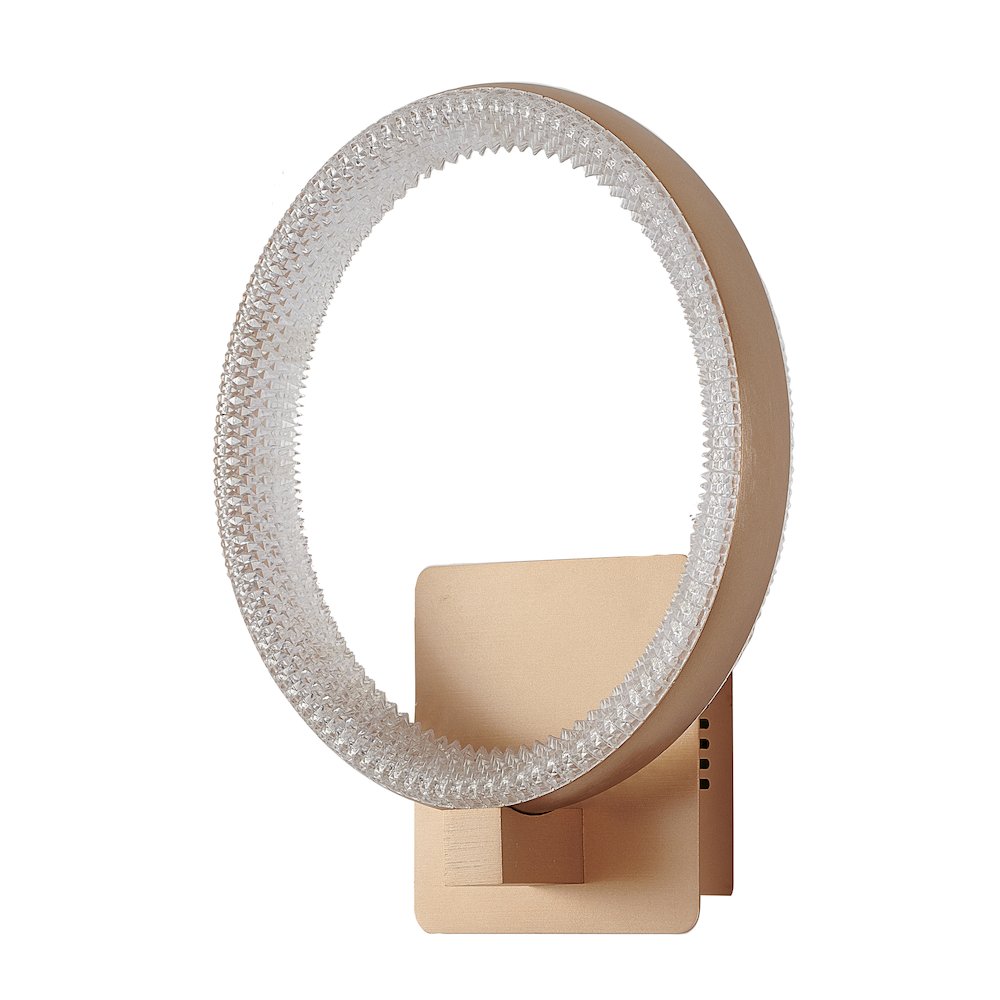 1-Light Gold LED Wall Sconce With A Clear Acrylic Diffuser. Picture 2