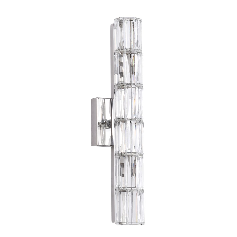 5-Light Chrome Wall Sconce With Clear Crystal Accents. Picture 2