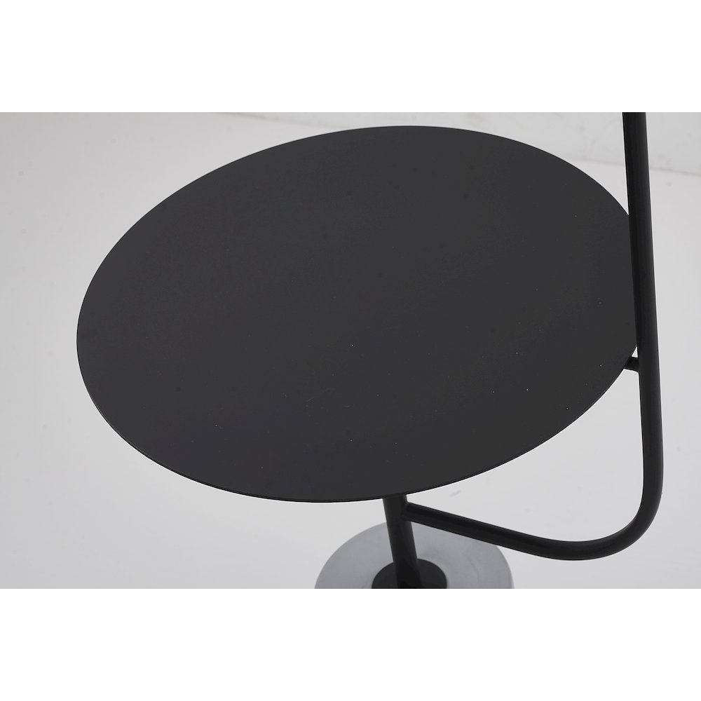 1-Light Matte Black Floor Lamp With A White Marble Base. Picture 2