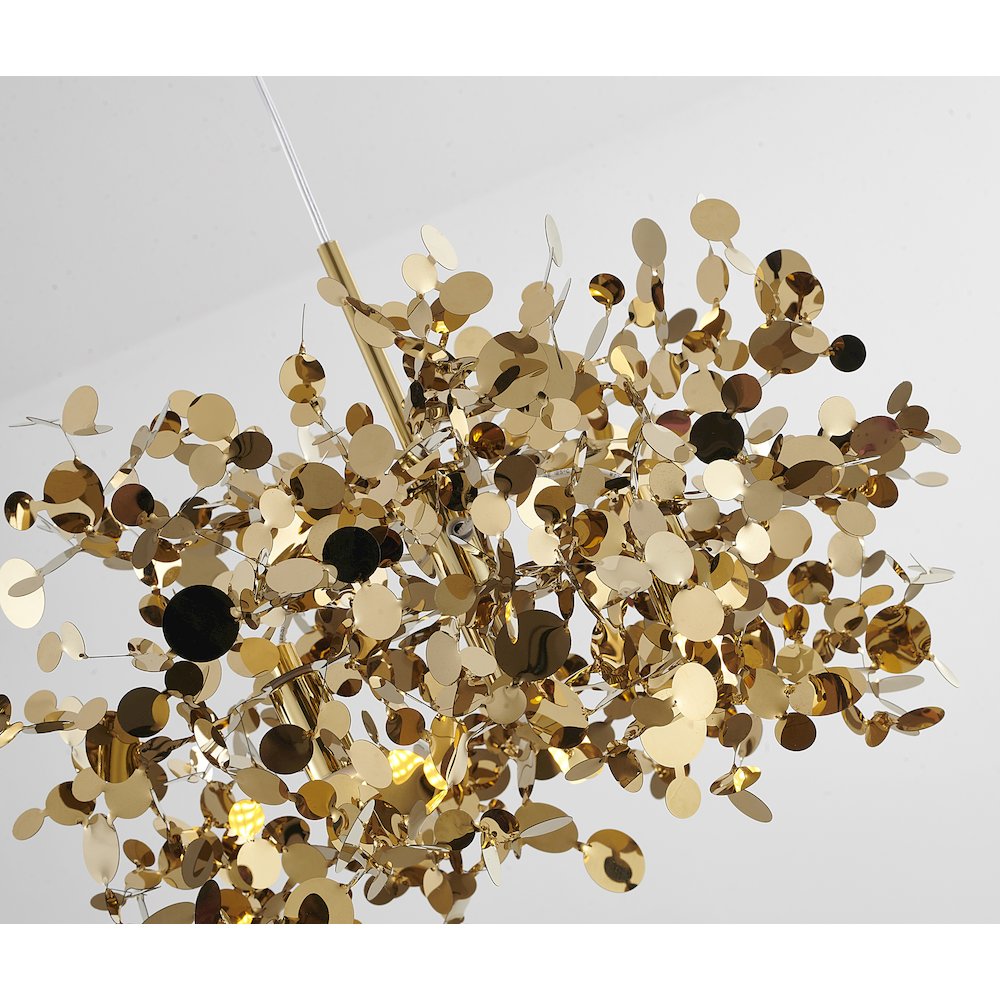 1-Light Gold Stainless Steel Sparkle Confetti Pendant. Picture 3