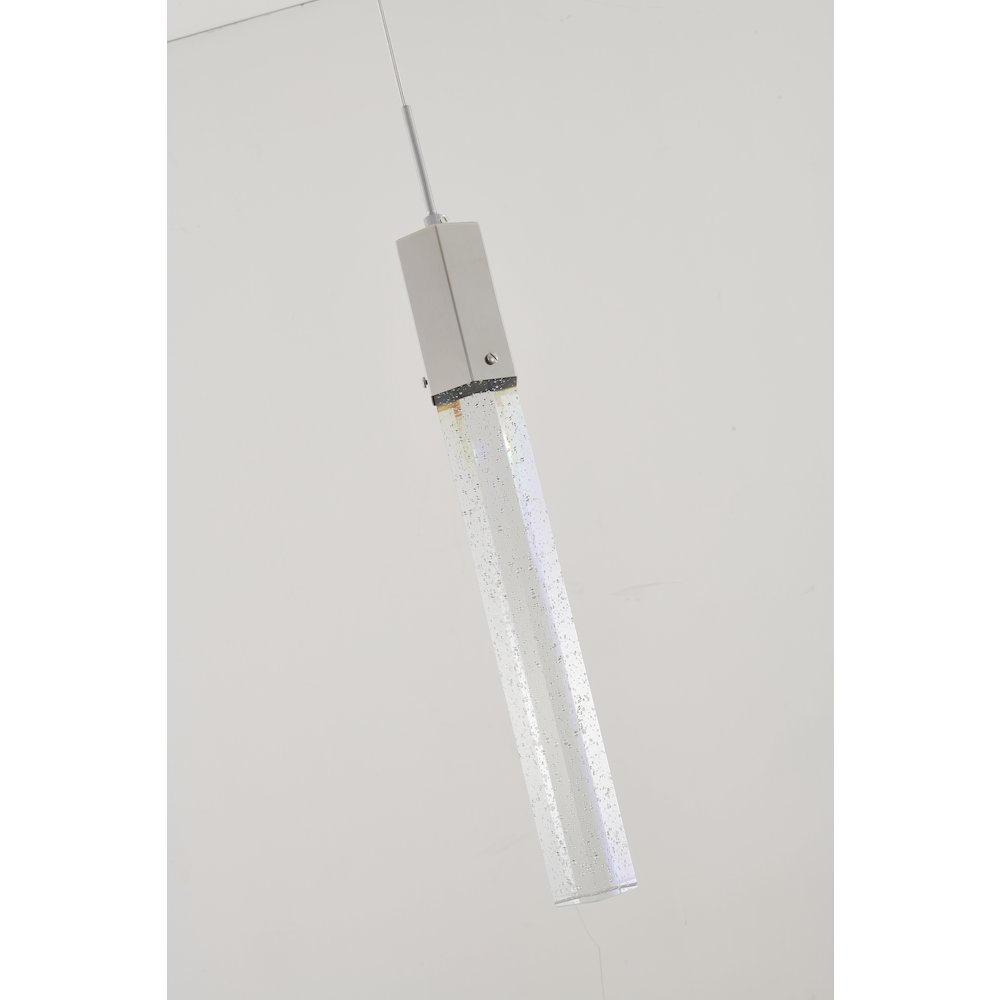 1-Light Chrome Single Pendant With A Clear Bubble Crystal. Picture 3