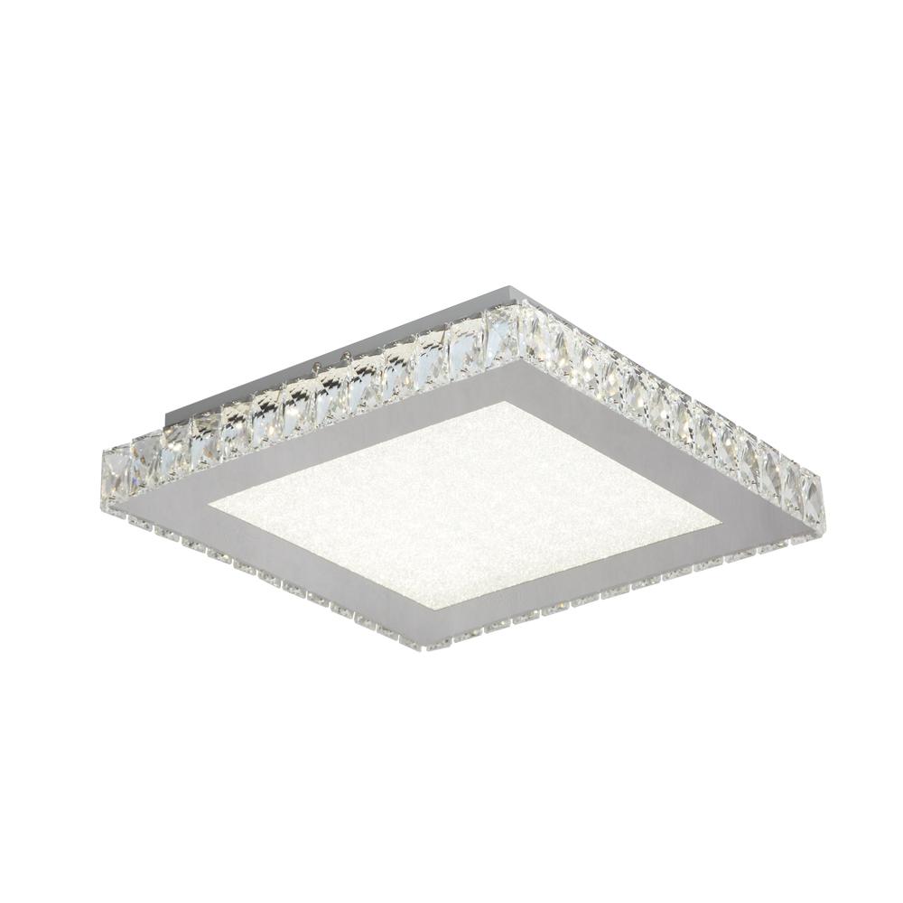LED Flush Mount Chrome Stainless Steel & Crystal. Picture 1
