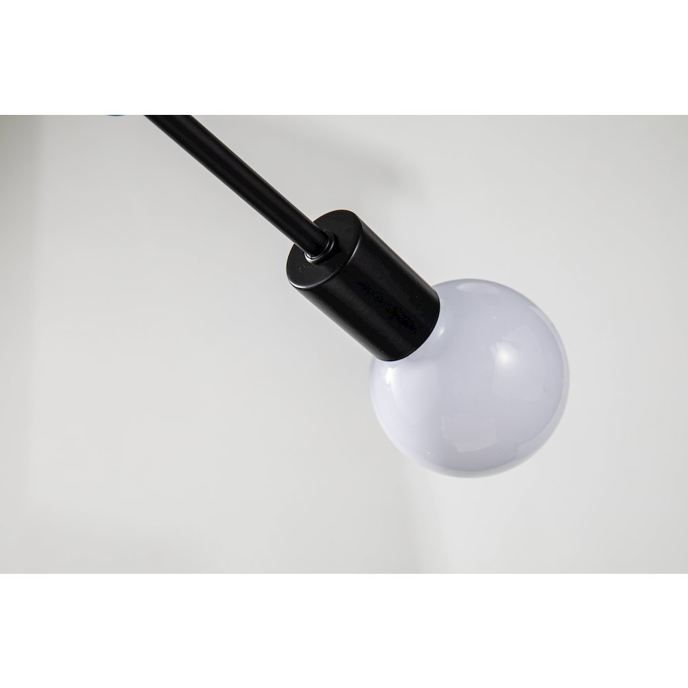 6-Light Matte Black Metal Sputnik Chandelier. Picture 4