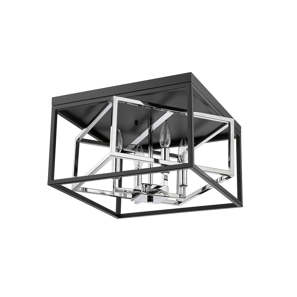 Flush Mount Black & Chrome Iron. Picture 5