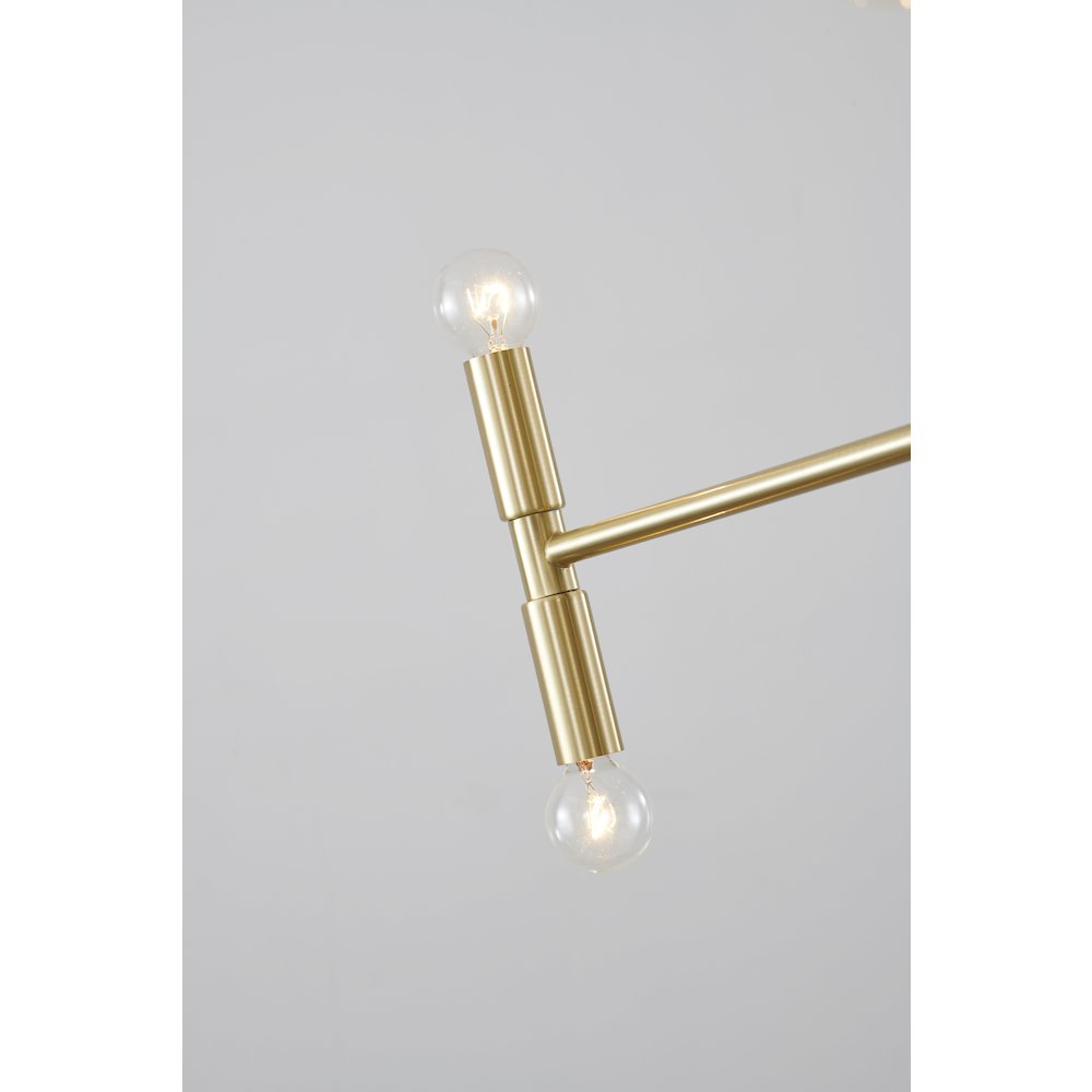 6-Light 3-Tier Chandelier In a Satin Gold Finish. Picture 3