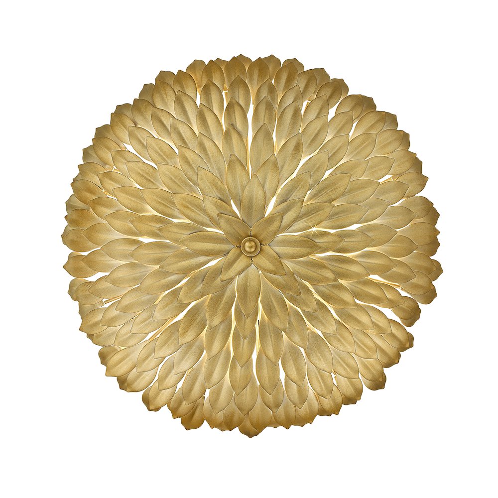 3-Light Gold Leaf Petal Flush Mount. Picture 5