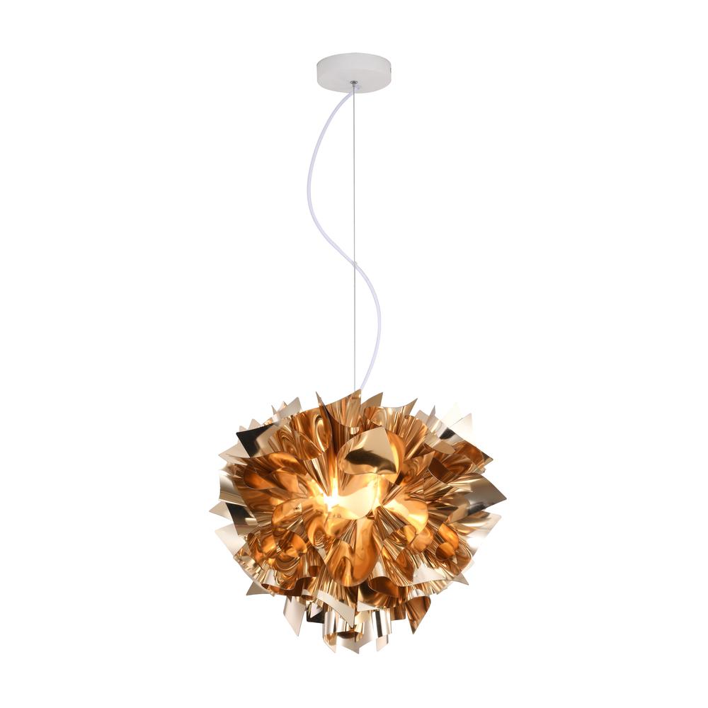 Chandelier Iron & Acrylic Shiny Gold. Picture 1