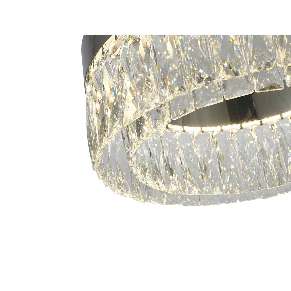 1-Light Chrome LED Chandelier With Clear Crystal Accents. Picture 5