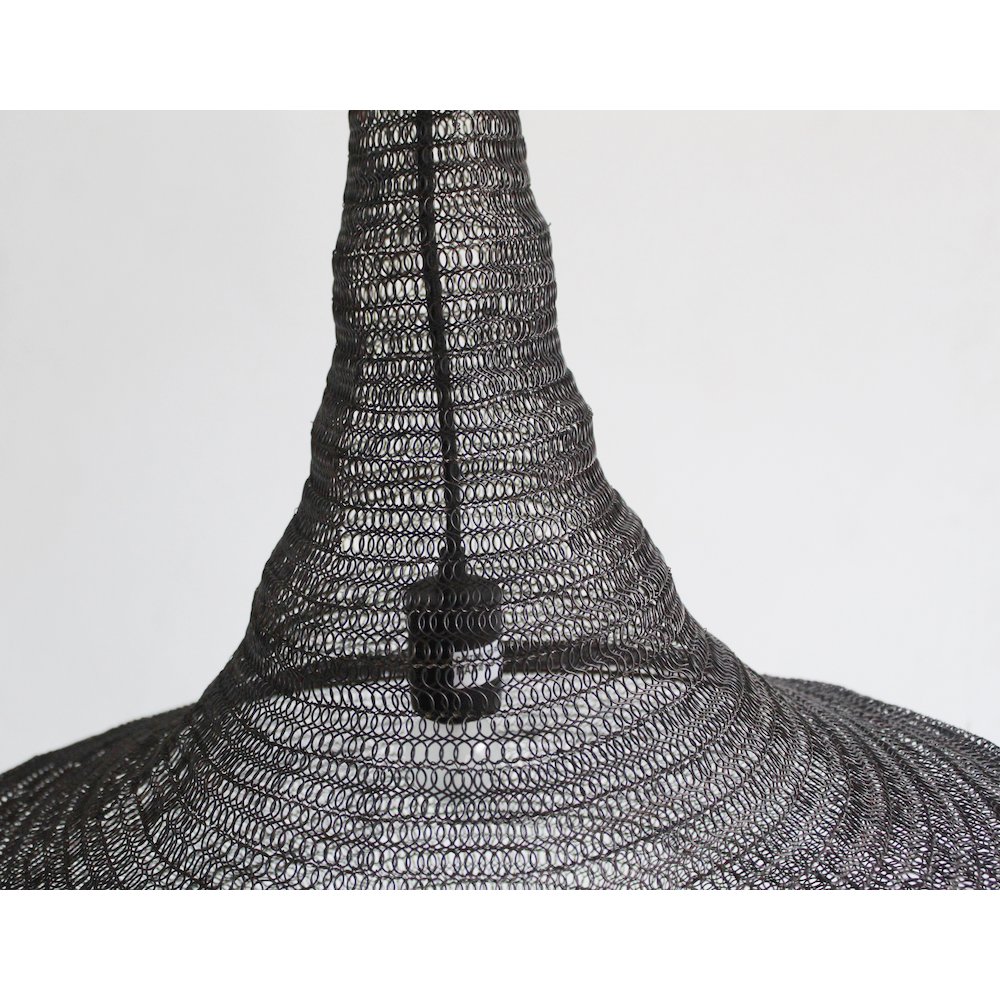 1-Light Satin Black Pendant With A Chain Basket Shade. Picture 5