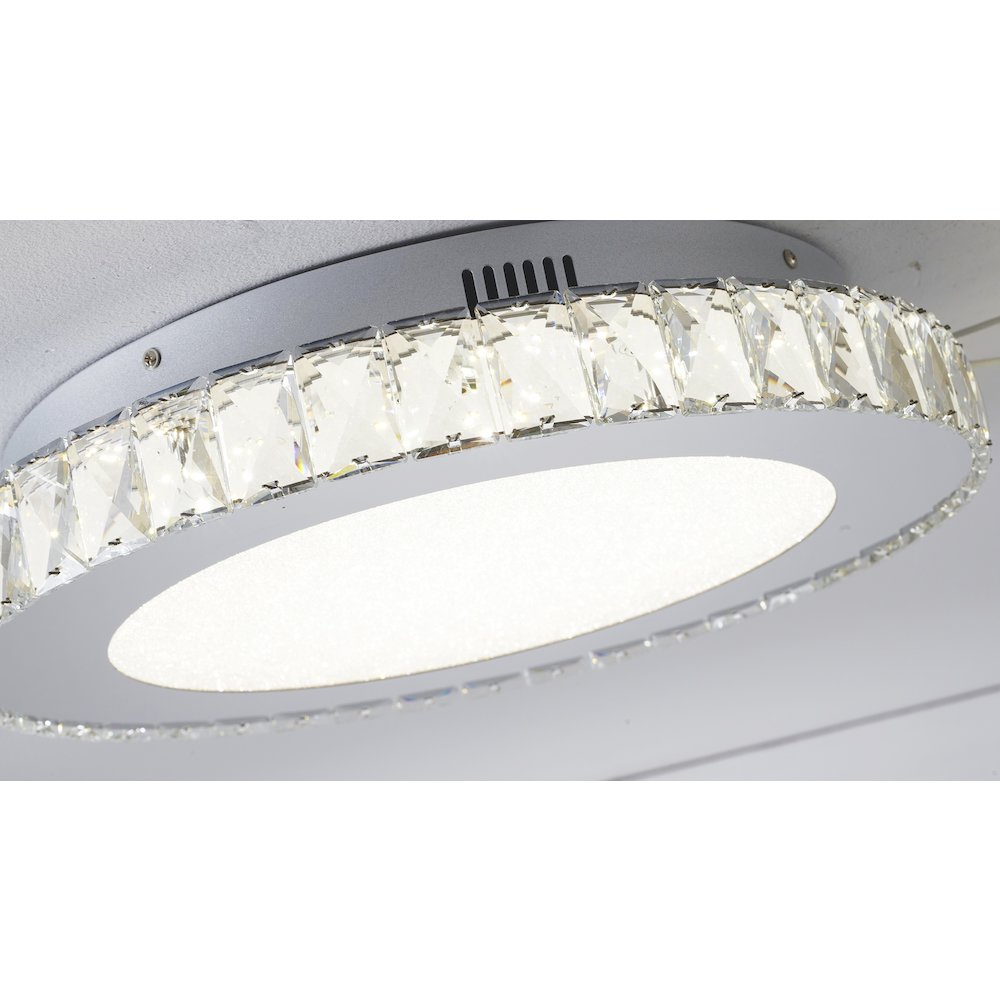 1-Light Chrome LED Chandelier With Clear Crystals. Picture 3