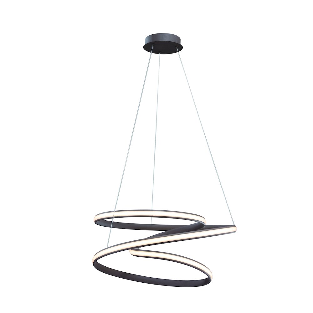 4-Light Dimmable Satin Coffee LED Chandelier With White Acrylic Diffusers. Picture 1