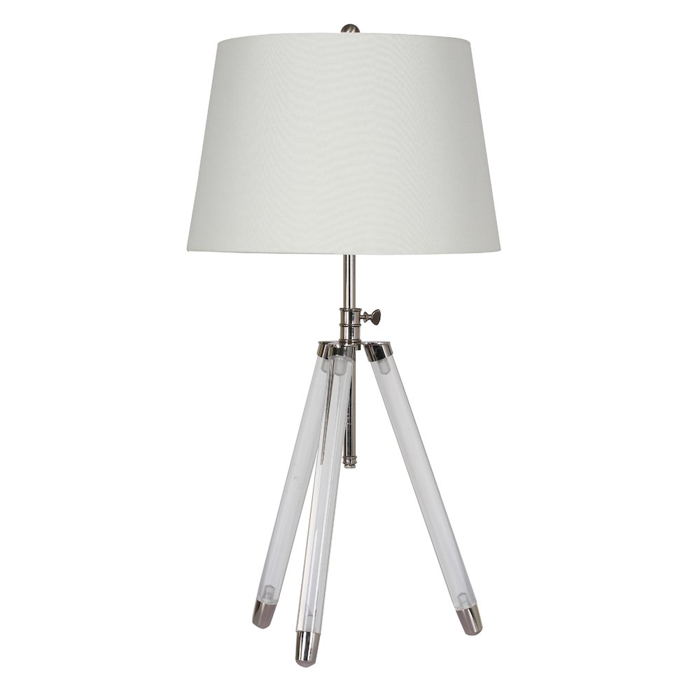 1-Light Chrome Table Lamp With Acrylic Legs And A Shade. Picture 1
