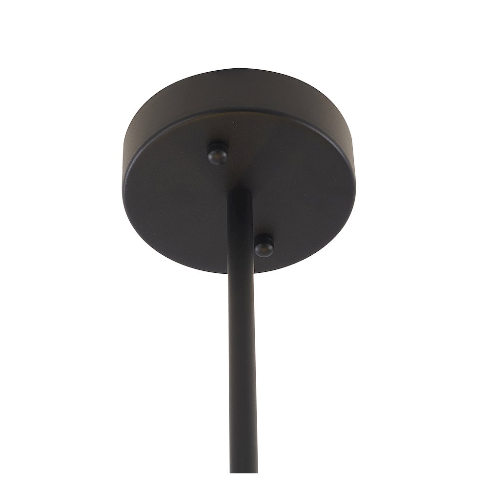 6-Light Black And Shiny Brass Iron LED Chandelier With White Acrylic Shades. Picture 5