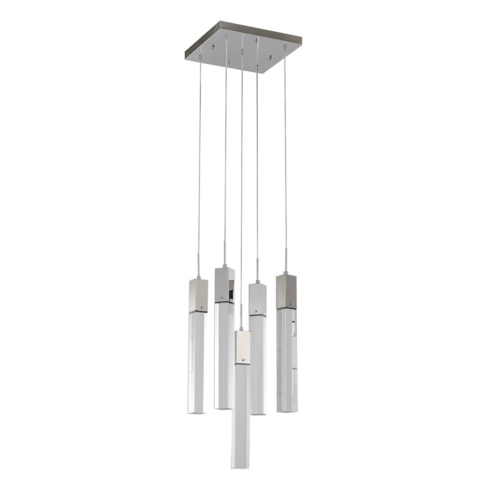 5-Light Chrome Chandelier With A Clear Crystal. Picture 2