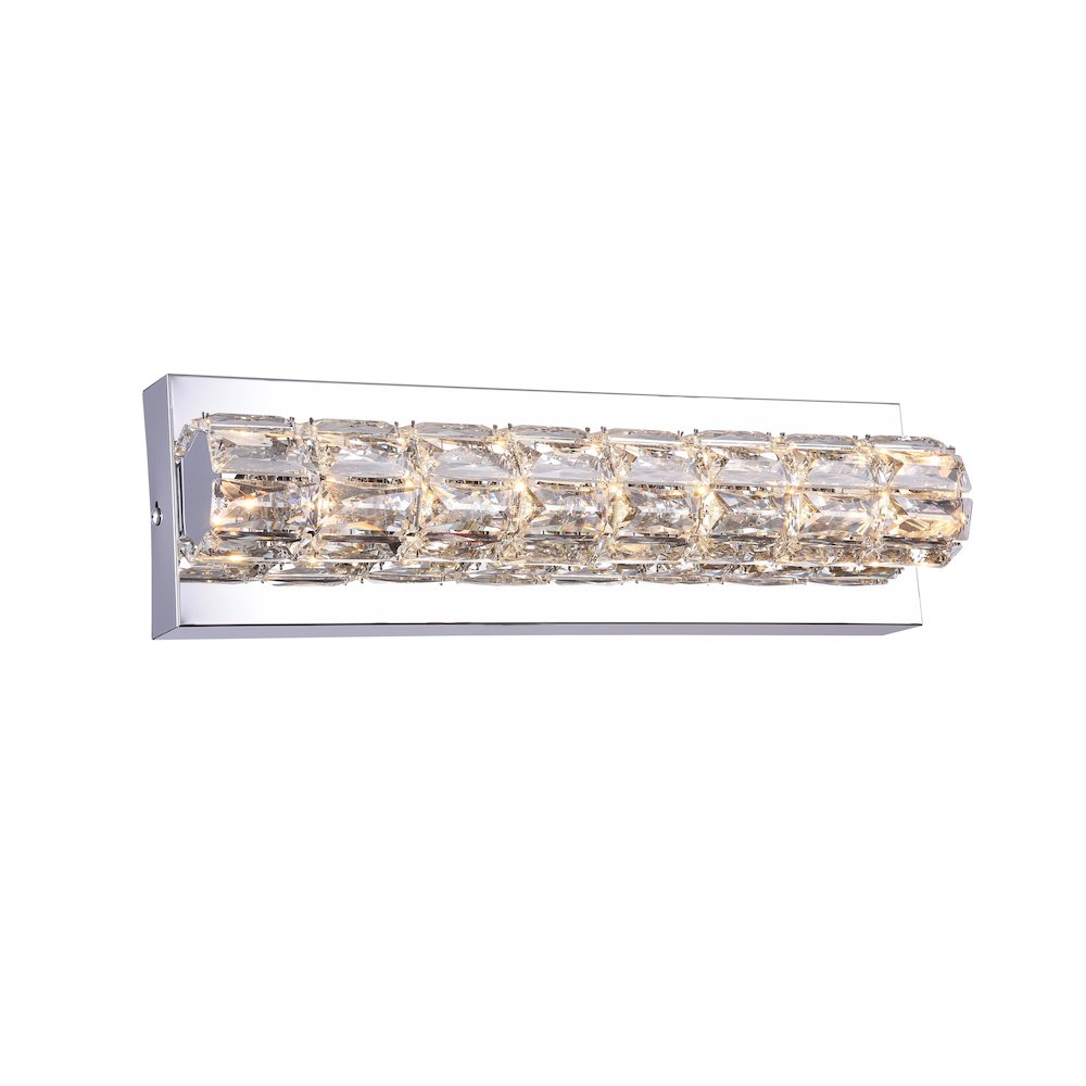1-Light Chrome Wall Sconce With Clear Crystal Accents. Picture 1