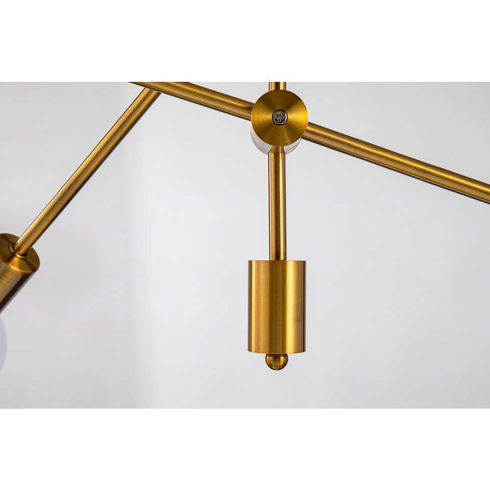 6-Light Antique Gold Metal Sputnik Chandelier. Picture 3