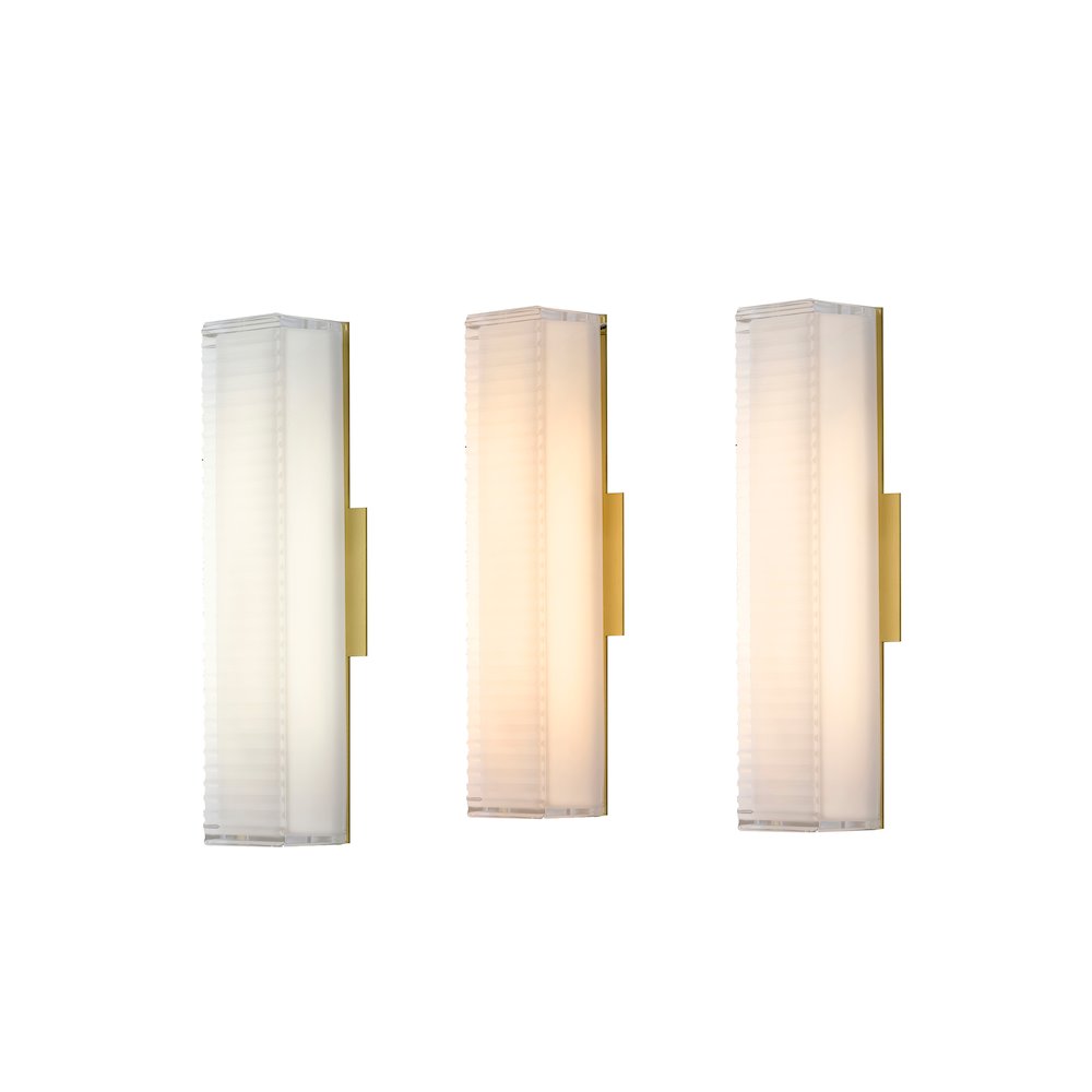 1-Light Matte Brass LED Wall Sconce With A Clear Frosted Glass Shade. Picture 7