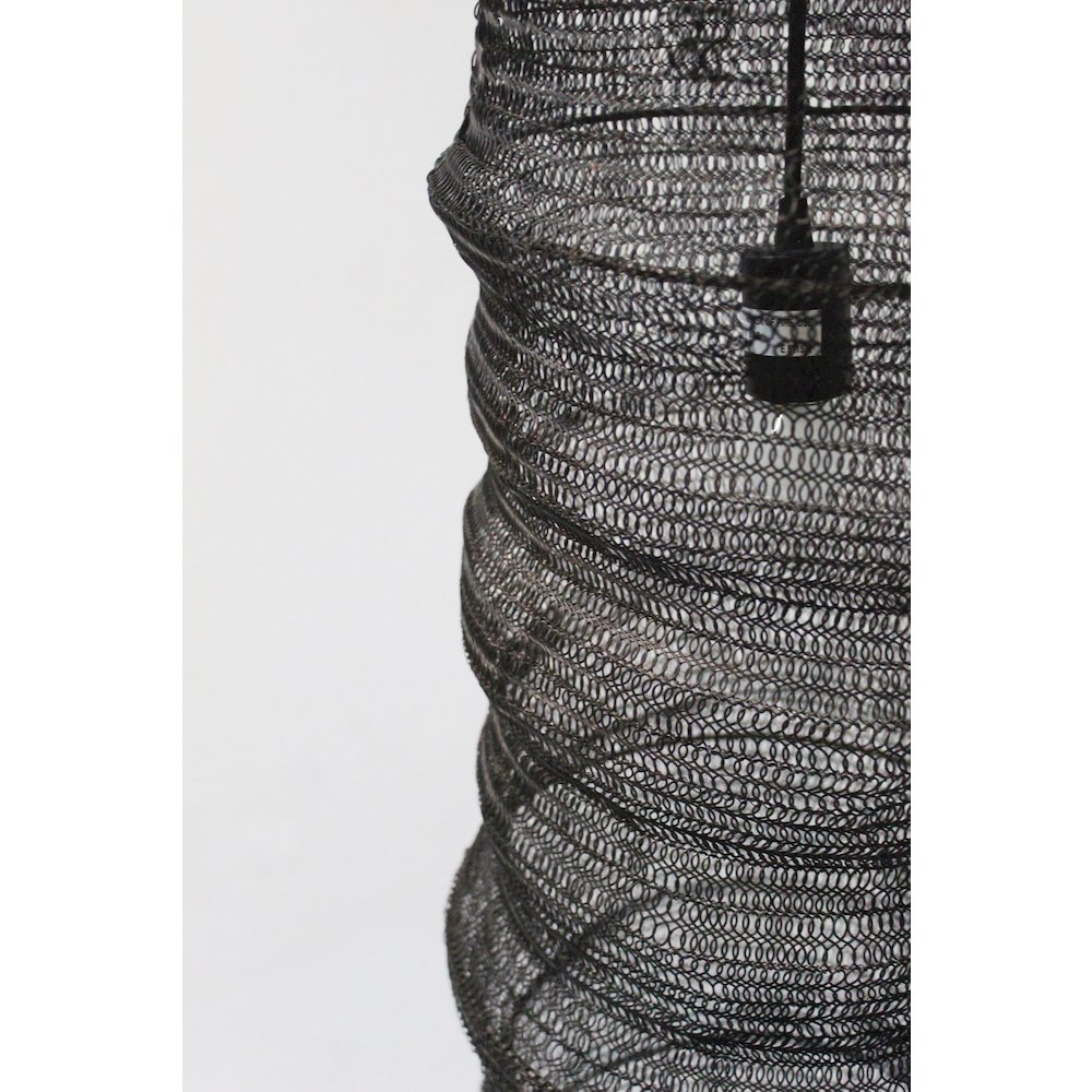 1-Light Satin Black Pendant With A Chain Basket Shade. Picture 5