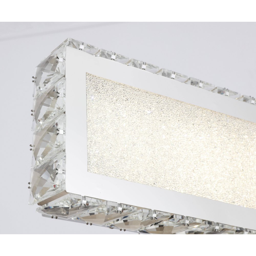 4-Light Chrome LED Wall Sconce With Clear Crystals. Picture 3