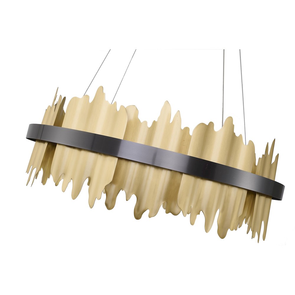 1-Light Black Stainless Steel LED Chandelier With Brass Copper. Picture 4