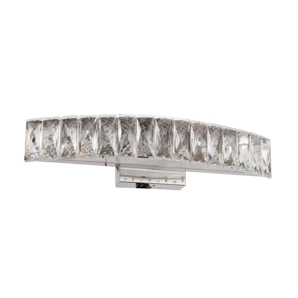 1-Light Chrome LED Wall Sconce With Clear Crystal Accents. Picture 2