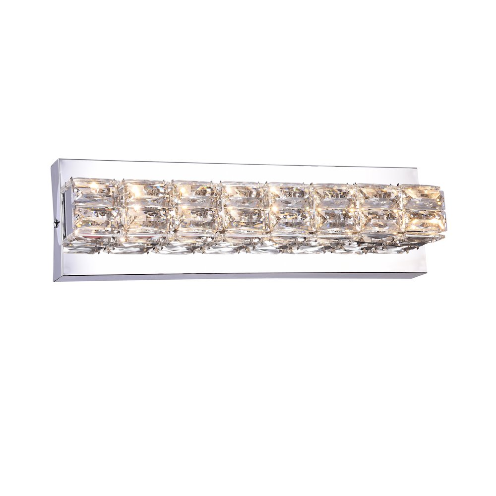 1-Light Chrome Wall Sconce With Clear Crystal Accents. Picture 1