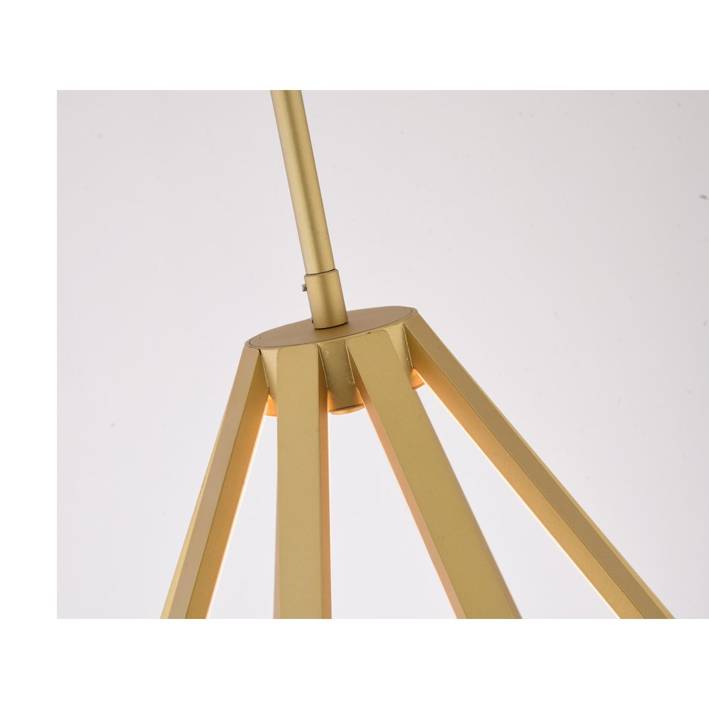 6-Light Gold Metal LED Chandelier With Silicone Diffusers. Picture 4