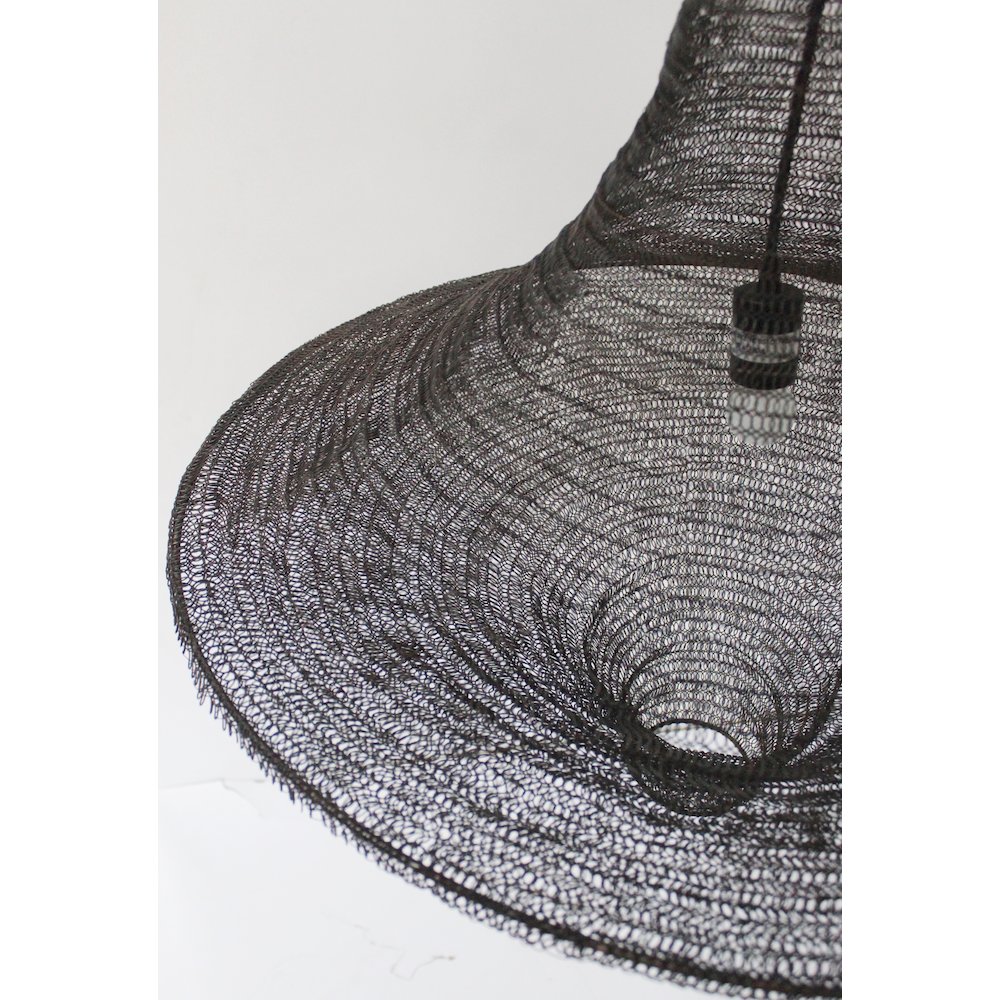 1-Light Satin Black Pendant With A Chain Basket Shade. Picture 4