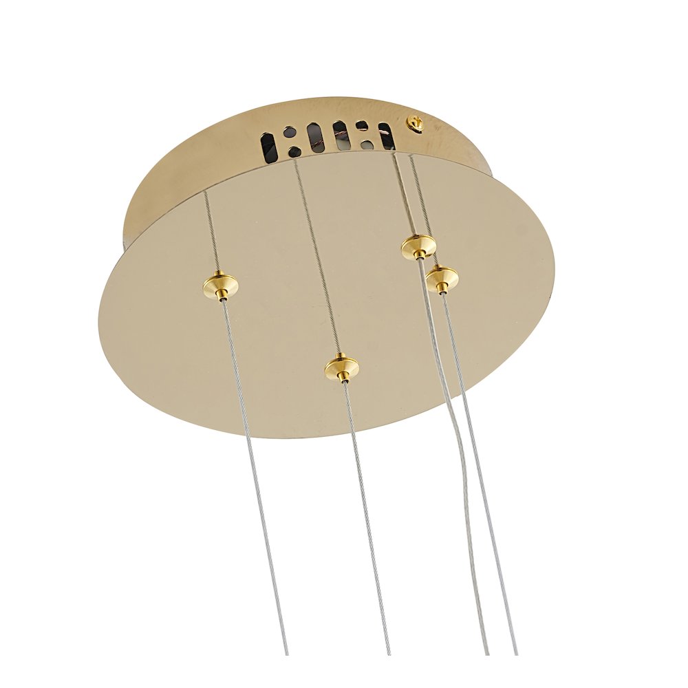 2-Light Gold LED Chandelier With Clear Crystals. Picture 5