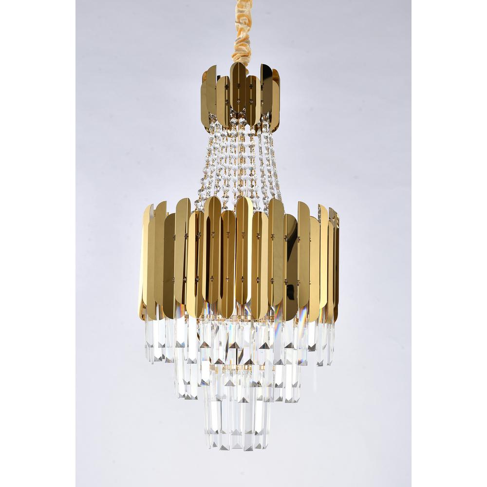 Chandelier Gold Stainless Steel & Crystal. Picture 2