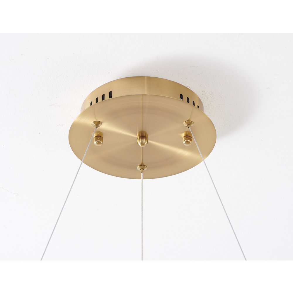 1-Light Gold LED Chandelier With An Acrylic Bottom Len. Picture 2
